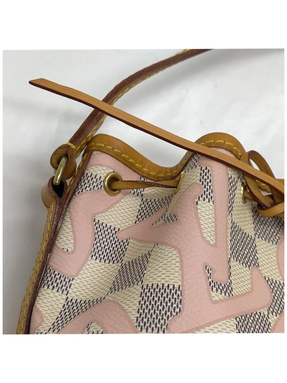 Authentic Louis Vuitton Tahitienne Nano Noé Pink Bucket Bag